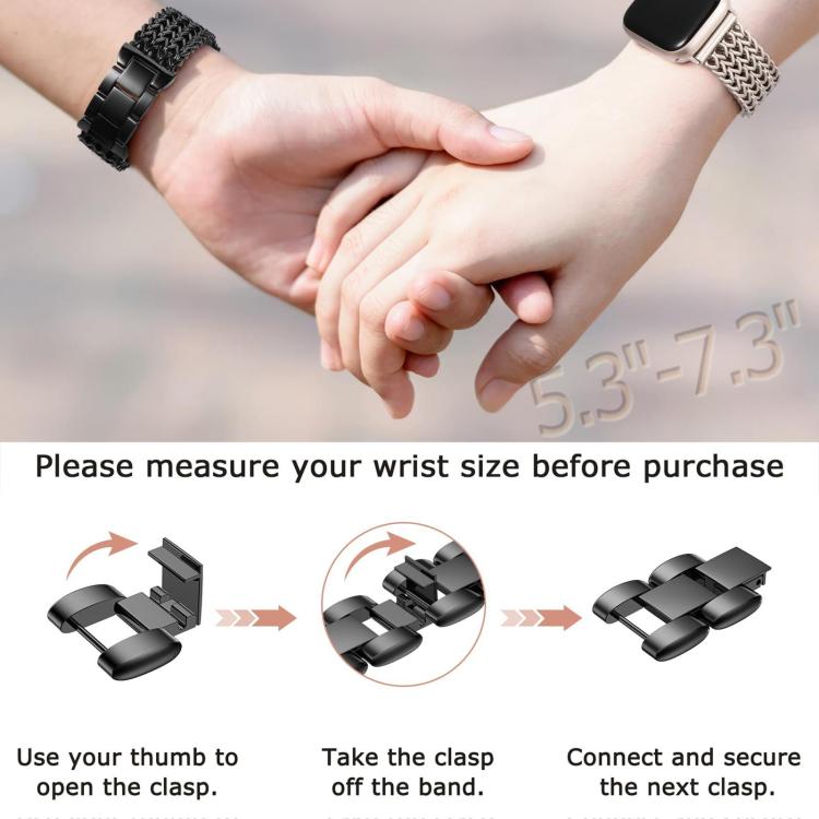 Bracelet de montre xDfind en acier inoxydable tressé à chevrons et tête plate, 22mm