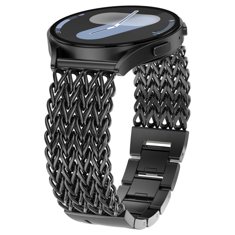 Bracelet de montre xDfind en acier inoxydable tressé à chevrons et tête plate, 22mm