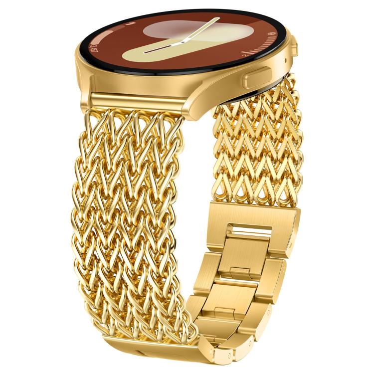 Bracelet de montre xDfind en acier inoxydable tressé à chevrons et tête plate, 22mm