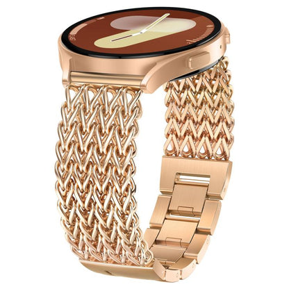 Bracelet de montre xDfind en acier inoxydable tressé à chevrons et tête plate, 22mm