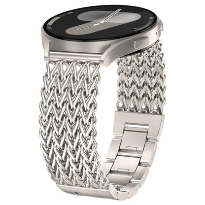 Bracelet de montre xDfind en acier inoxydable tressé à chevrons et tête plate, 22mm