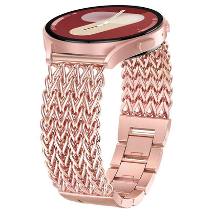 Bracelet de montre xDfind en acier inoxydable tressé à chevrons et tête plate, 22mm
