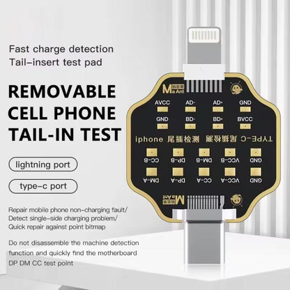 Carte de test de défaut de charge MaAnt pour iPhone/Android (prise jack non amovible), MaAnt Tail Plug Test Board