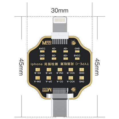 Carte de test de défaut de charge MaAnt pour iPhone/Android (prise jack non amovible), MaAnt Tail Plug Test Board