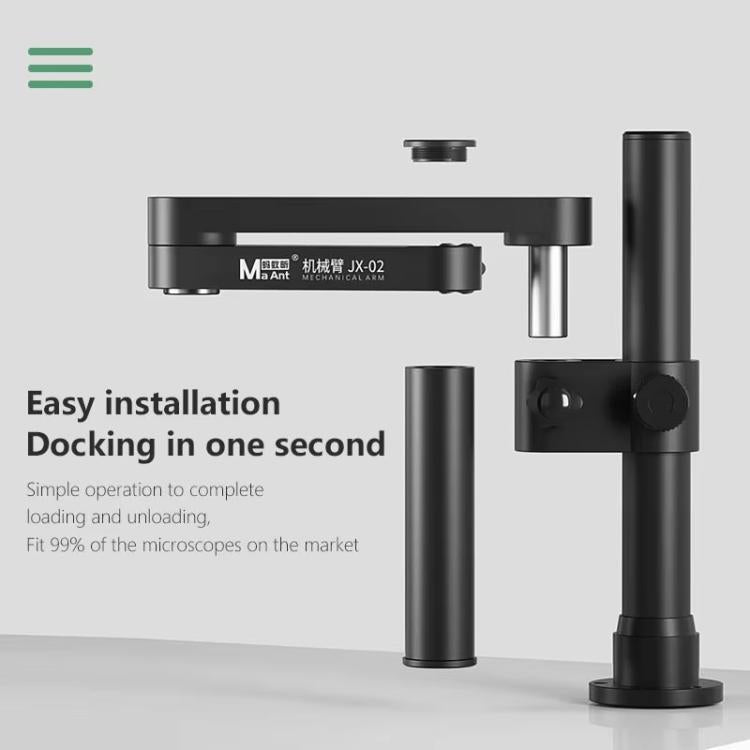 Bras robotique MaAnt JX-02, bras oscillant pour microscope métallique rotatif à 360°, MaAnt JX-02