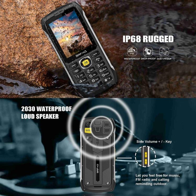 Téléphone robuste HP289 4G IP68, écran 2,8 pouces, batterie 4500 mAh, réseau : 4G, Bluetooth, radio FM, SOS, lampe torche, EU Plug, US Plug, UK Plug, AU Plug