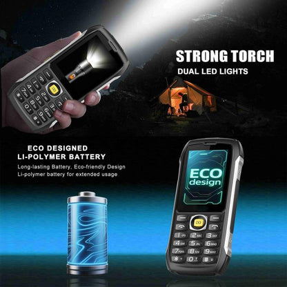 Téléphone robuste HP289 4G IP68, écran 2,8 pouces, batterie 4500 mAh, réseau : 4G, Bluetooth, radio FM, SOS, lampe torche, EU Plug, US Plug, UK Plug, AU Plug