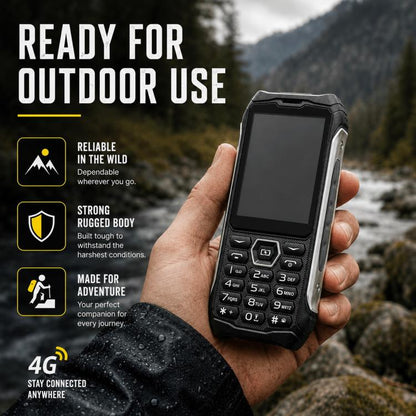 Téléphone robuste HP336 4G IP68, écran 3,5 pouces, batterie 4500 mAh, réseau : 4G, Bluetooth, radio FM, SOS, lampe torche, EU Plug, US Plug, UK Plug