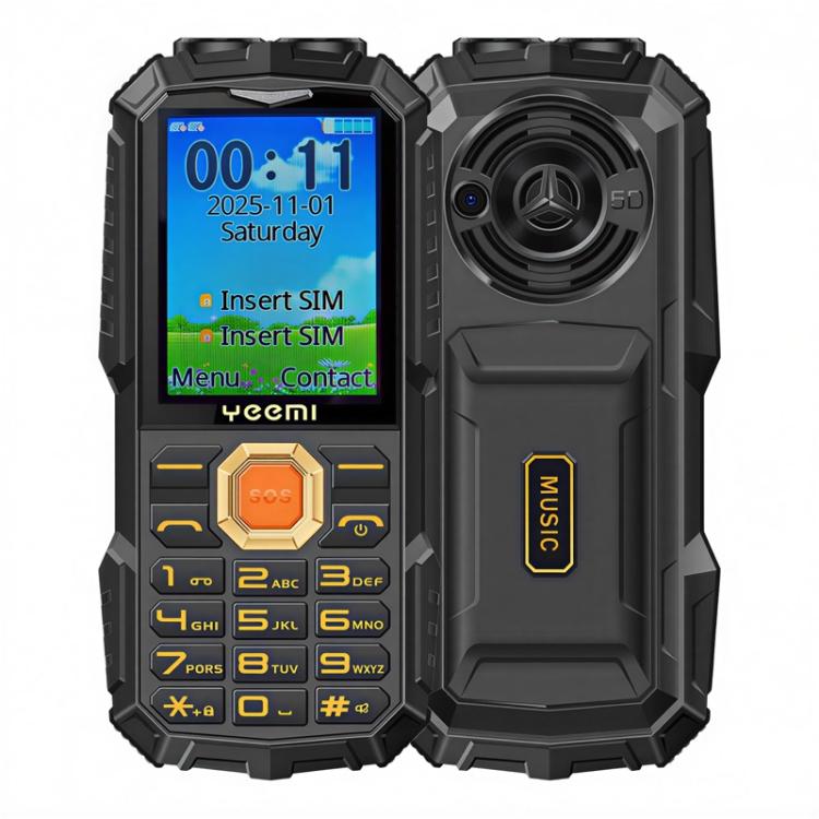 Téléphone robuste YEEMI Q5 4G pour seniors, batterie 16 800 mAh, écran 2,4 pouces, 21 touches, réseau 4G, lampe torche LED, double SIM