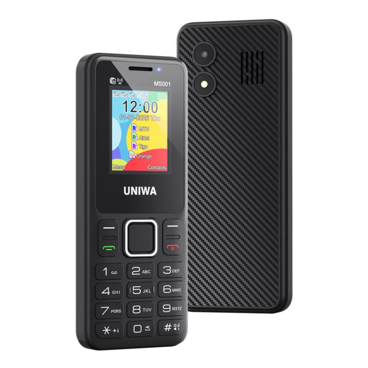 Téléphone à clavier UNIWA MS001, écran Spreadtrum SC6531CA de 1,77 pouce, réseau : 2G, 4 SIM + 4 en veille, 21 touches, EU Plug, US Plug, UK Plug, AU Plug