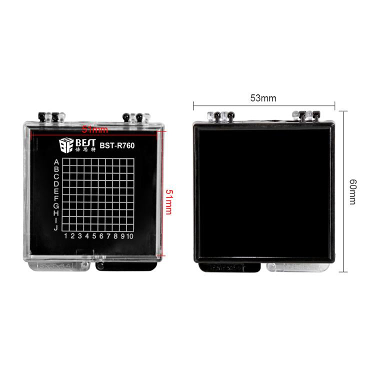 Boîte en plastique transparente antistatique auto-adsorbante BEST BST-R760 Mini, BEST BST-R760