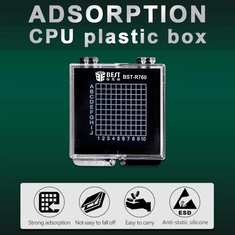 Boîte en plastique transparente antistatique auto-adsorbante BEST BST-R760 Mini, BEST BST-R760