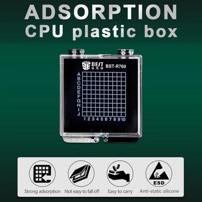 Boîte en plastique transparente antistatique auto-adsorbante BEST BST-R760 Mini, BEST BST-R760