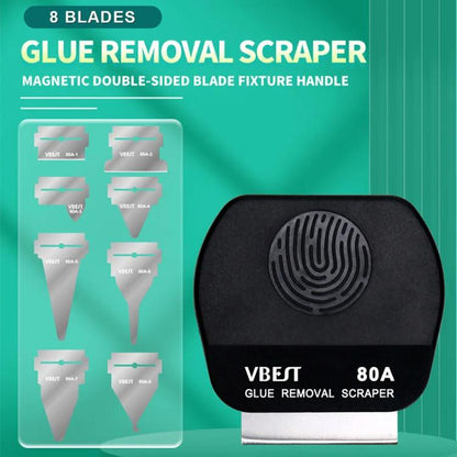 BEST VBST-80A Ensemble de grattoirs magnétiques double face multifonctions en acier inoxydable pour enlever la colle, BEST VBST-80A