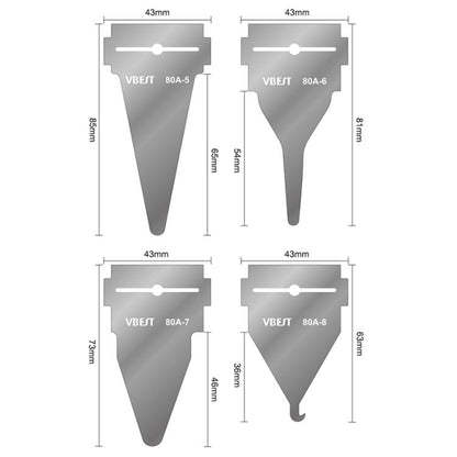 BEST VBST-80B Ensemble de grattoirs magnétiques double face multifonctions en acier inoxydable pour enlever la colle, BEST VBST-80B