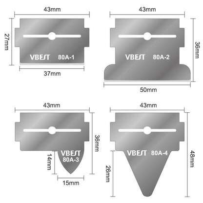 BEST VBST-80B Ensemble de grattoirs magnétiques double face multifonctions en acier inoxydable pour enlever la colle, BEST VBST-80B