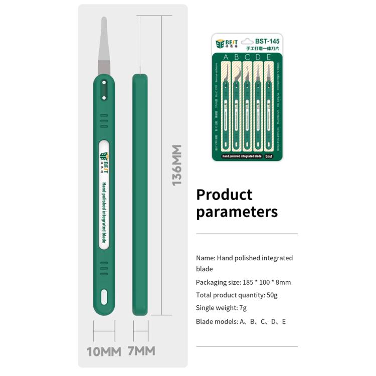 BEST BST-145 Kit de lames de démontage et de décollage de colle 5 en 1, BEST BST-145