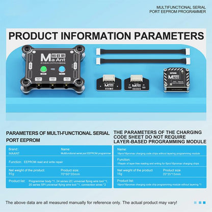 Programmateur EEPROM à port série multifonctionnel MaAnt E1, Only Programmer, 16 Pro/16 Pro Max IC Module, Programmer+16 Pro/Pro Max IC module