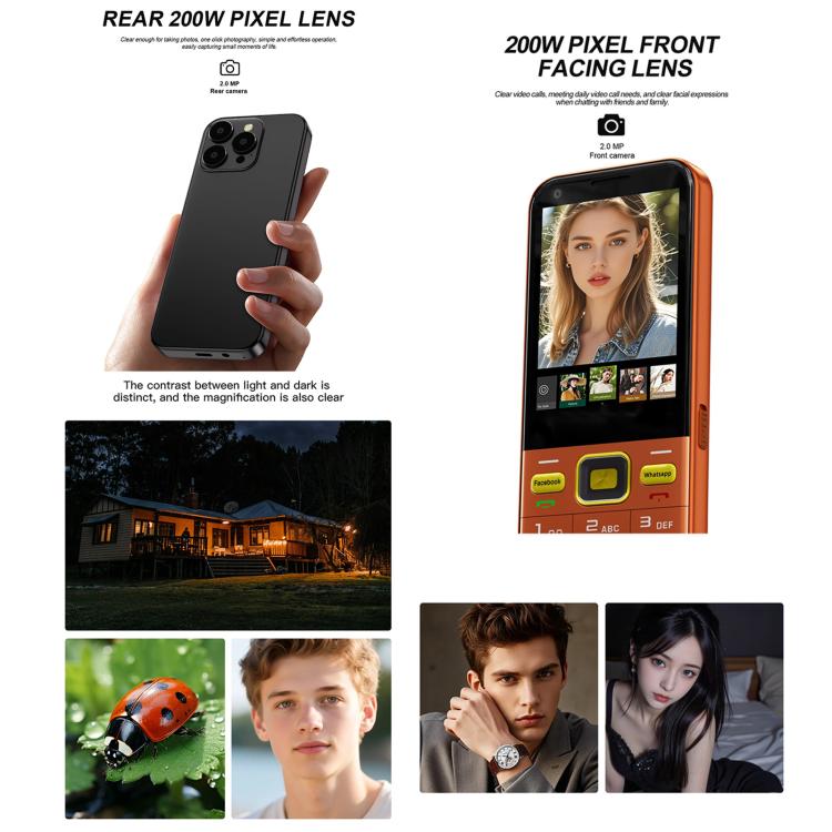 A001 / 16 MP, 2 Go + 16 Go, écran 2,8 pouces, Android 8.1, processeur quadricœur MTK6737, réseau 4G, double SIM