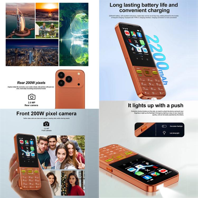 A001 / 17 MP, 2 Go + 16 Go, écran 2,8 pouces, Android 8.1, processeur quadricœur MTK6737, réseau 4G, double SIM