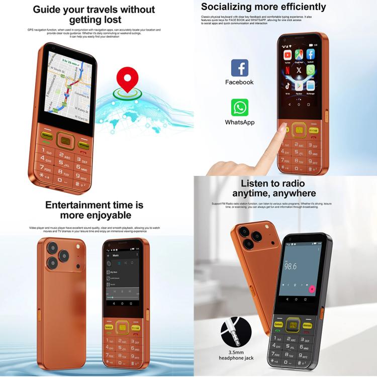 A001 / 17 MP, 2 Go + 16 Go, écran 2,8 pouces, Android 8.1, processeur quadricœur MTK6737, réseau 4G, double SIM