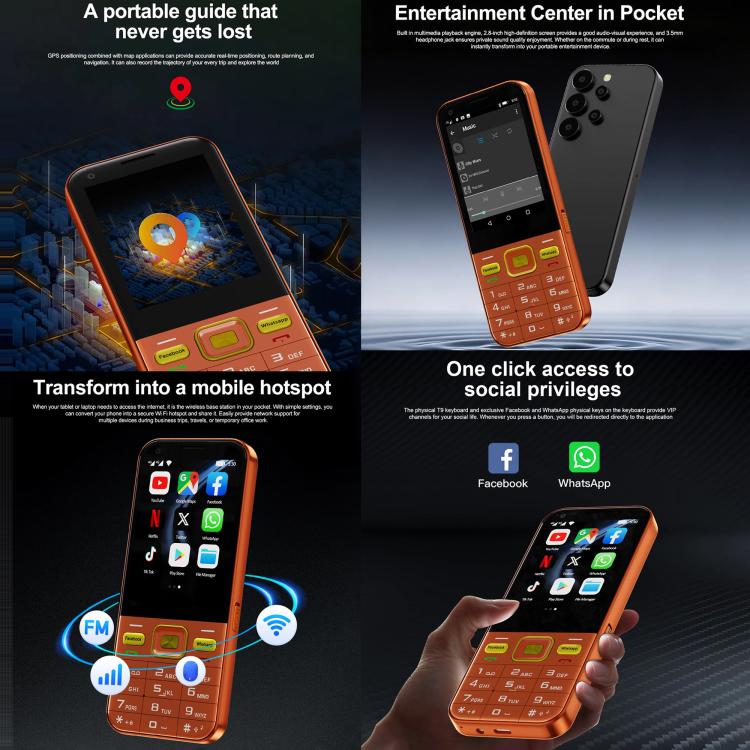 A001 / 25 MP, 2 Go + 16 Go, écran 2,8 pouces, Android 8.1, processeur quadricœur MTK6737, réseau 4G, double SIM