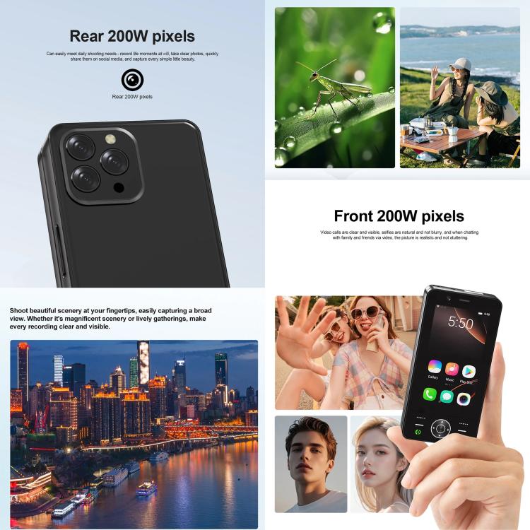 Téléphone coulissant S160, 2 Go + 16 Go, écran 3 pouces, Android 8.1, processeur quadricœur MTK6737, réseau 4G, double SIM
