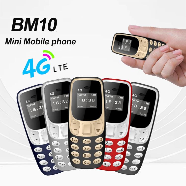 Mini téléphone portable BM10 4G, kit mains libres Bluetooth 0,66 pouce, musique MP3, double SIM, réseau : 4G