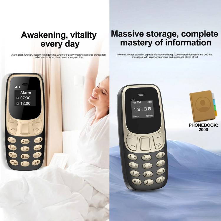Mini téléphone portable BM10 4G, kit mains libres Bluetooth 0,66 pouce, musique MP3, double SIM, réseau : 4G