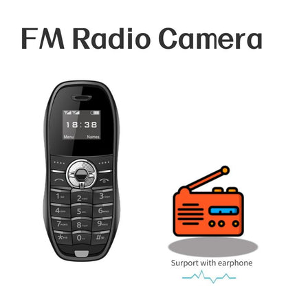 Téléphone X18 Mini, écran 0,66 pouce, processeur MTK6261D, compatible Bluetooth, radio FM, GSM, double SIM