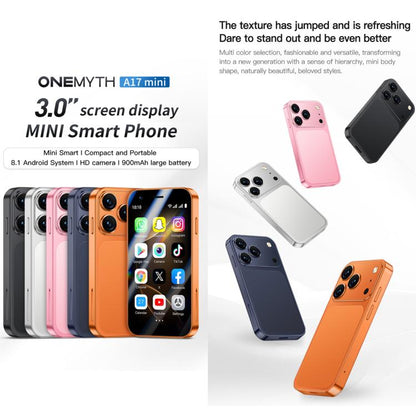 A17 mini, 2 Go + 16 Go, écran 3 pouces, Android 8.1, processeur quadricœur MTK6580, réseau 3G, double SIM