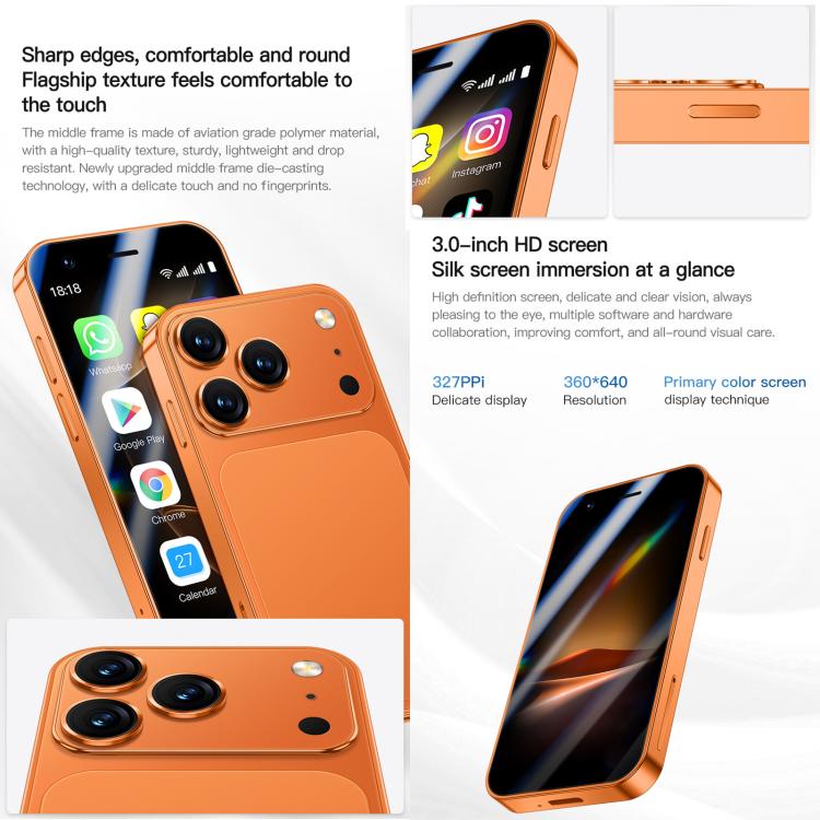 A17 mini, 2 Go + 16 Go, écran 3 pouces, Android 8.1, processeur quadricœur MTK6580, réseau 3G, double SIM
