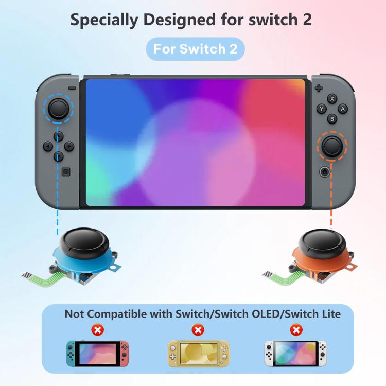 1 paire de joysticks analogiques 3D originaux avec boutons pour manette, For Nintendo Switch 2