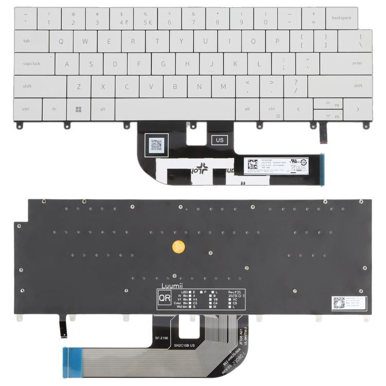 Clavier rétroéclairé pour ordinateur portable Dell XPS 14 9440 / XPS 16 9640 0P66PH / 0DFRF5 2024 (version américaine), For Dell XPS 14 9440(White)