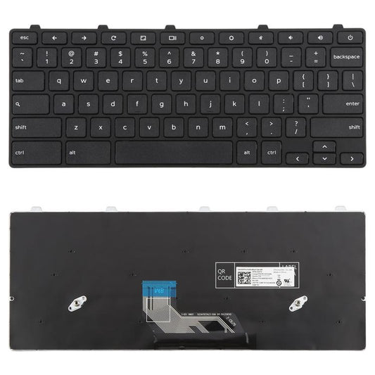 Clavier pour ordinateur portable (version américaine) avec bouton d'alimentation pour Dell Chromebook 11 3180 3189 3190 3380 3300 3310, For Dell Chromebook 11 3180(Black)