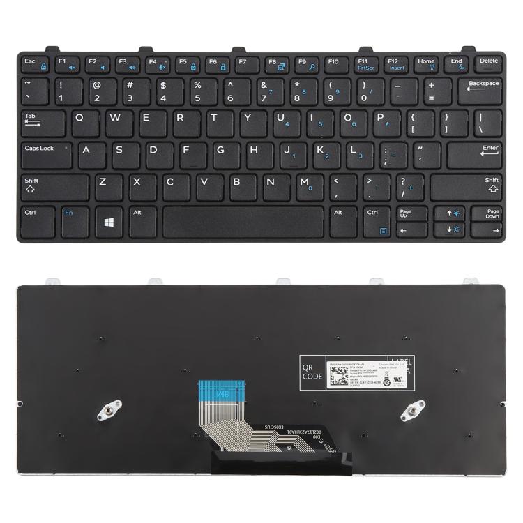 Clavier pour ordinateur portable Dell Latitude 13 3380 3180 3189 3190 343NN 0343NN (version américaine). Non compatible avec Chromebook 11 3180 3189., For Dell Latitude 13 3380(Black)