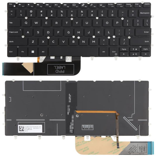 Clavier rétroéclairé pour ordinateur portable Dell XPS 13 7390 9370 9380 P82G (version américaine), For Dell XPS 13 7390(Black)