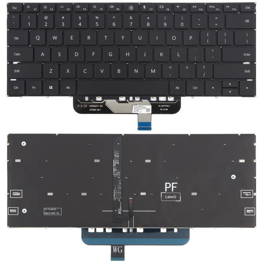 Clavier rétroéclairé pour ordinateur portable Huawei MateBook 13s EMD-W76 / EMD-W56 / MateBook HKD-W56 / HKD-W76 (version américaine), For Huawei MateBook 13s