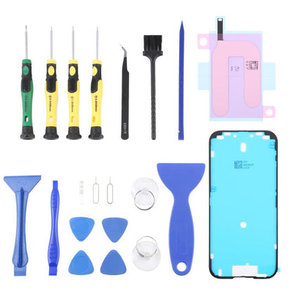 Kit JIAFA JF-8182 21 en 1 : adhésif pour batterie + adhésif étanche + kit d’outils de réparation, For iPhone 17 Pro Max, For iPhone 17 Pro, For iPhone 17, For iPhone Air, For iPhone 16 Pro Max, For iPhone 16 Pro, For iPhone 16 Plus, For iPhone 16