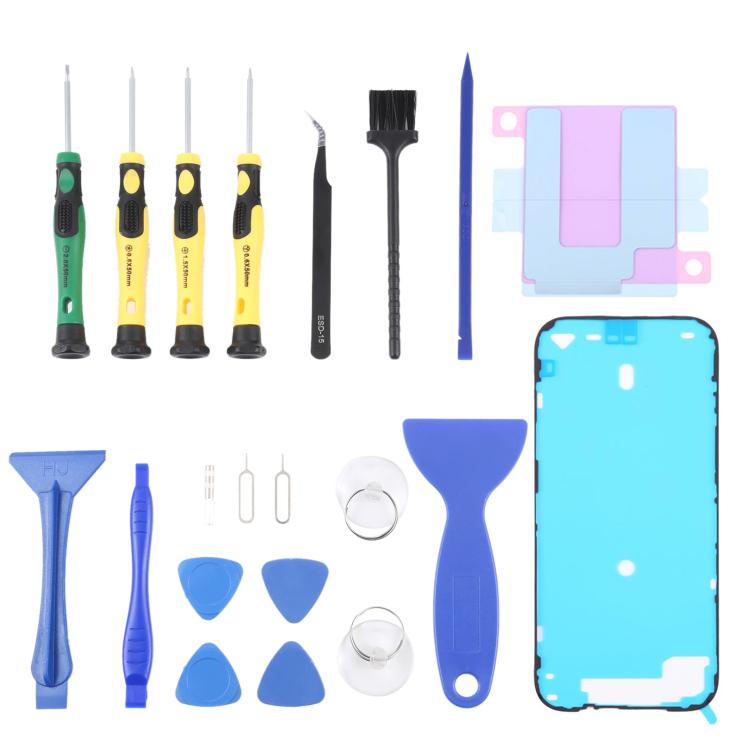 Kit JIAFA JF-8182 21 en 1 : adhésif pour batterie + adhésif étanche + kit d’outils de réparation, For iPhone 17 Pro Max, For iPhone 17 Pro, For iPhone 17, For iPhone Air, For iPhone 16 Pro Max, For iPhone 16 Pro, For iPhone 16 Plus, For iPhone 16