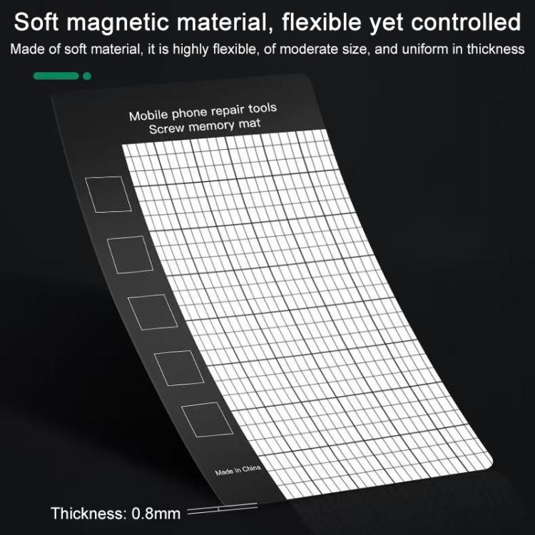 10 tapis magnétiques anti-perte pour vis, 14.5 x 4.5cm, 17.9 x 6.5cm