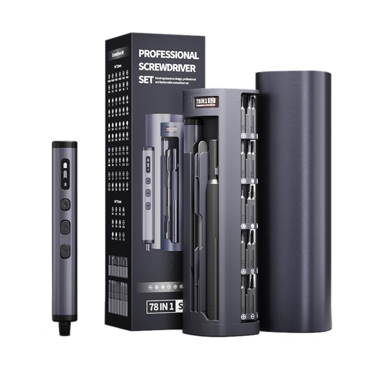Kit de tournevis électrique de précision 78 en 1 avec 5 niveaux de couple et 4 voyants LED, 78 in 1