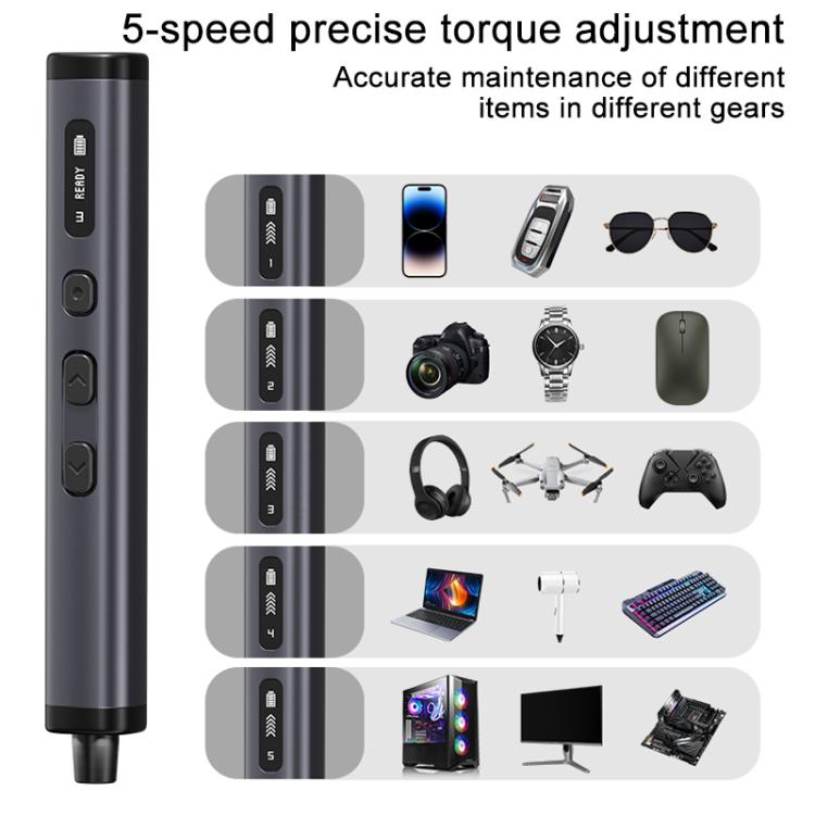 Kit de tournevis électrique de précision 78 en 1 avec 5 niveaux de couple et 4 voyants LED, 78 in 1