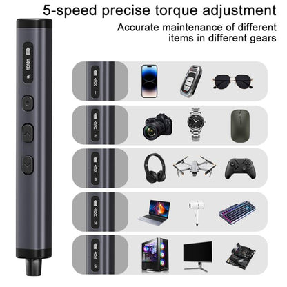 Kit de tournevis électrique de précision 78 en 1 avec 5 niveaux de couple et 4 voyants LED, 78 in 1