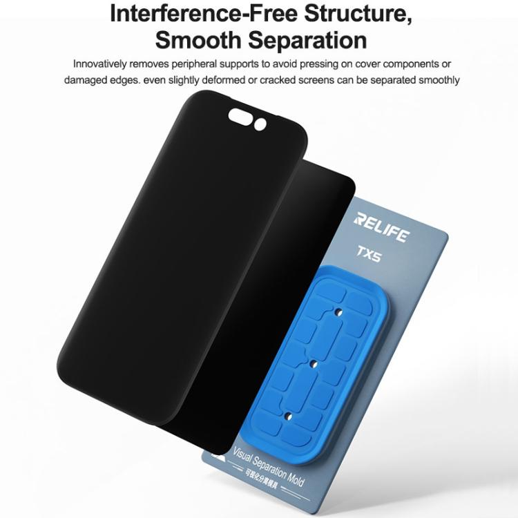 Moule de séparation visuelle Relife TX5 pour iPhone 12-17 Pro Max et téléphones Android