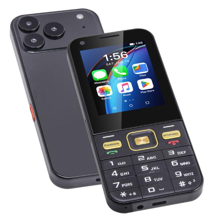Téléphone à touches UNIWA F26 Pro, 2 Go + 16 Go, écran tactile 2,8 pouces, Android 8.1, processeur quadricœur Mediatek MT6737M, 23 touches, double SIM, réseau 4G, compatible WhatsApp et YouTube.