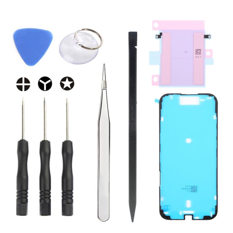 Kit JIAFA JF-8162 9 en 1 : adhésif pour batterie + adhésif étanche + outil de réparation, For iPhone 17 Pro Max, For iPhone 17 Pro, For iPhone 17, For iPhone Air, For iPhone 16 Pro Max, For iPhone 16 Pro, For iPhone 16 Plus, For iPhone 16