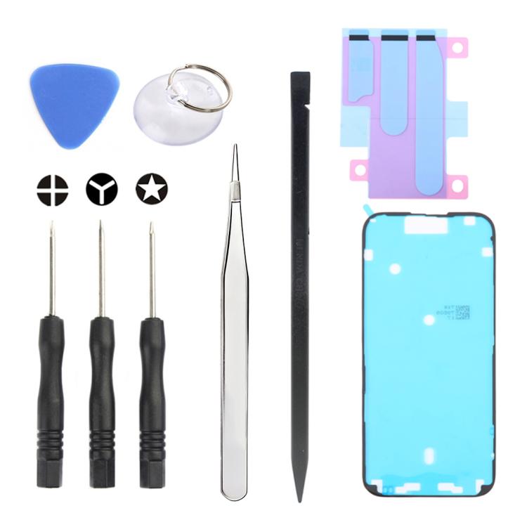 Kit JIAFA JF-8162 9 en 1 : adhésif pour batterie + adhésif étanche + outil de réparation, For iPhone 17 Pro Max, For iPhone 17 Pro, For iPhone 17, For iPhone Air, For iPhone 16 Pro Max, For iPhone 16 Pro, For iPhone 16 Plus, For iPhone 16