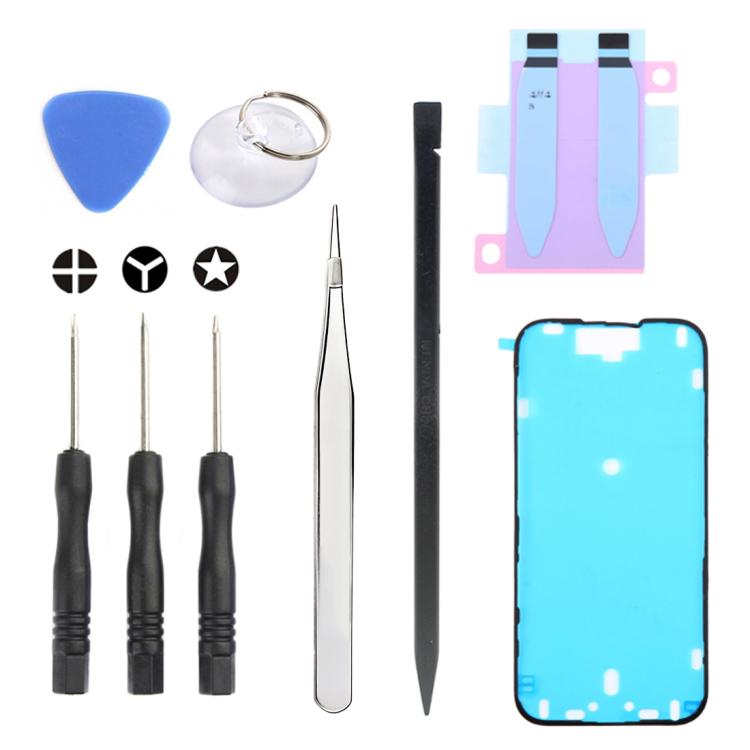 Kit JIAFA JF-8162 9 en 1 : adhésif pour batterie + adhésif étanche + outil de réparation, For iPhone 17 Pro Max, For iPhone 17 Pro, For iPhone 17, For iPhone Air, For iPhone 16 Pro Max, For iPhone 16 Pro, For iPhone 16 Plus, For iPhone 16