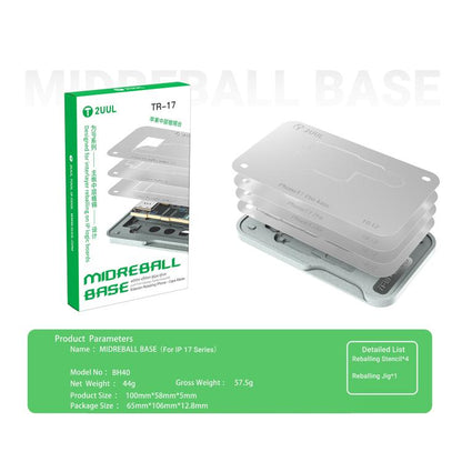 Ensemble de pochoirs de reballage BGA de couche intermédiaire 2uul BH40 pour iPhone 17 Series, 2uul BH40